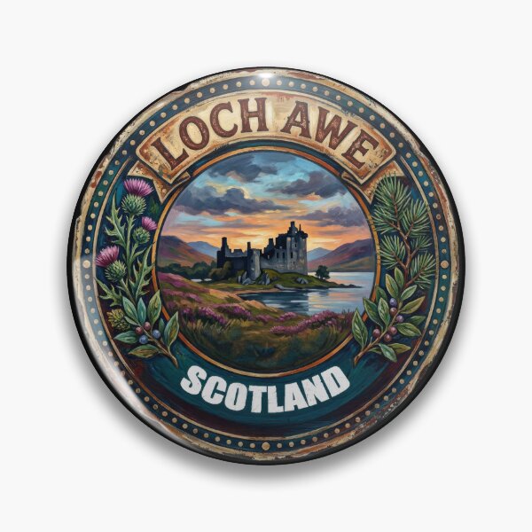Artikelvorschau, Loch Awe und Kilchurn Castle – Schottische Highlands: Vintage-Reisen entworfen und verkauft von Loom on the Loch.