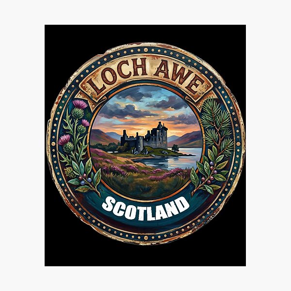 Item preview, Loch Awe and Kilchurn Castle Scottish Highlands Vintage Travel designed and sold by Loom on the Loch.
