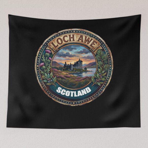 Item preview, Loch Awe and Kilchurn Castle Scottish Highlands Vintage Travel designed and sold by Loom on the Loch.