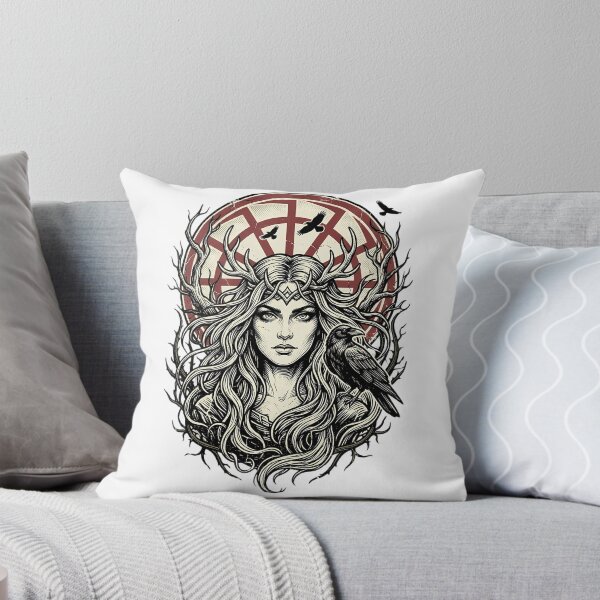 Item preview, Slavic Forest Goddess – Raven & Antler Spirit designed and sold by TomxDesign.