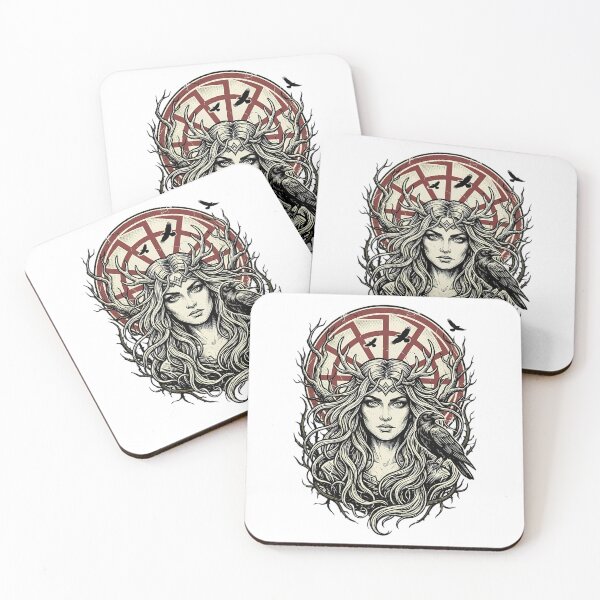 Item preview, Slavic Forest Goddess – Raven & Antler Spirit designed and sold by TomxDesign.