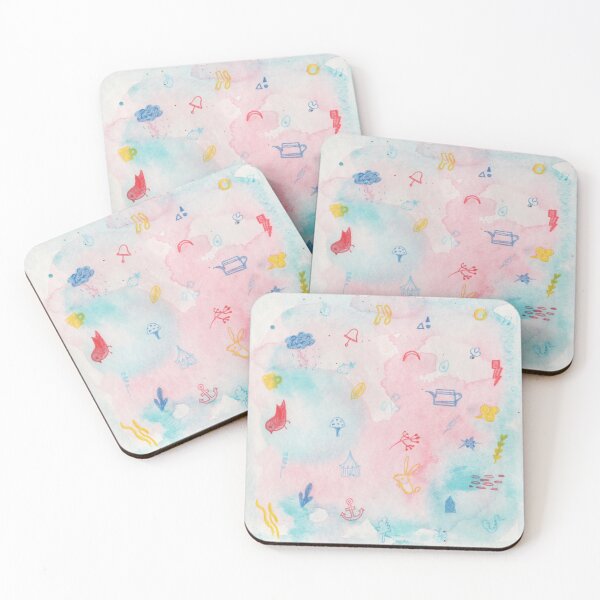 Item preview, Pastel color abstract doodle designed and sold by Qualali Studio.