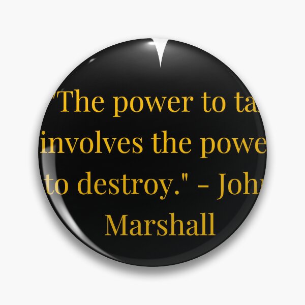Item preview, John Marshall Quote – Gold Text Black Heart designed and sold by TheIconSmith.