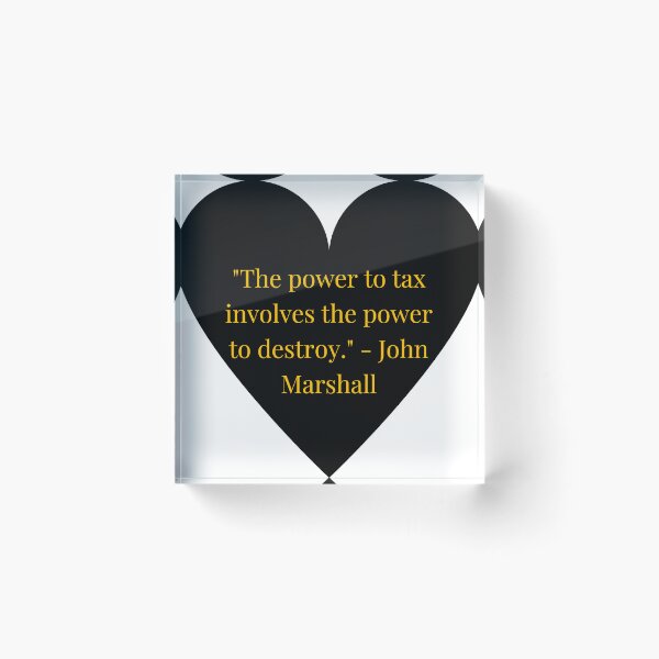 Item preview, John Marshall Quote – Gold Text Black Heart designed and sold by TheIconSmith.