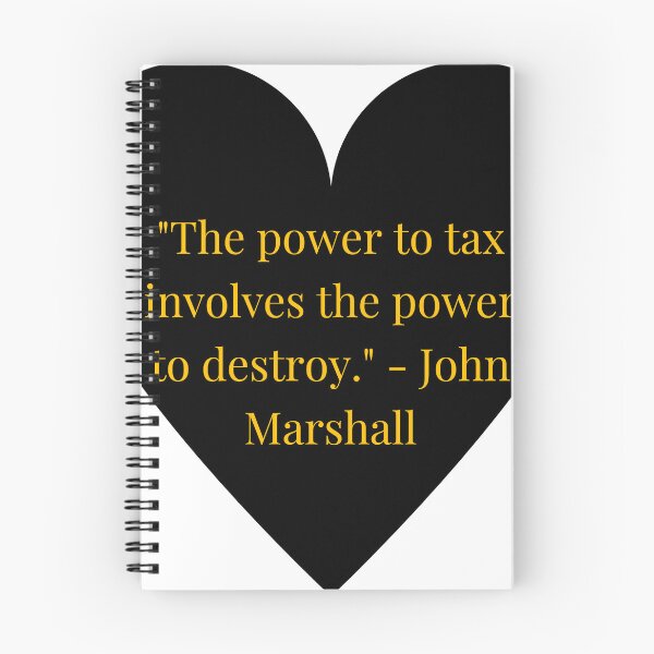 Item preview, John Marshall Quote – Gold Text Black Heart designed and sold by TheIconSmith.