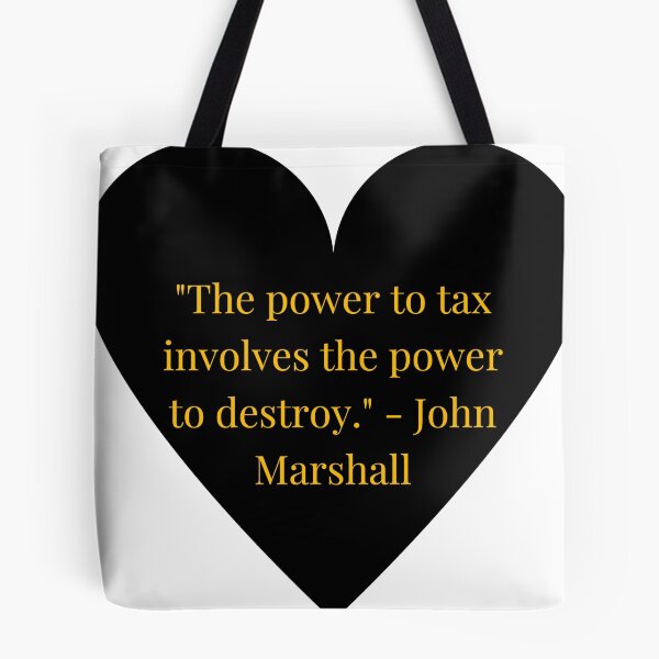 Item preview, John Marshall Quote – Gold Text Black Heart designed and sold by TheIconSmith.