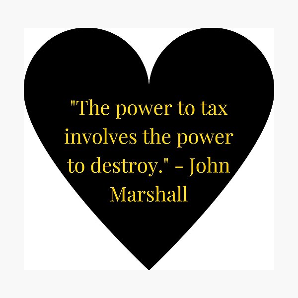 Item preview, John Marshall Quote – Gold Text Black Heart designed and sold by TheIconSmith.