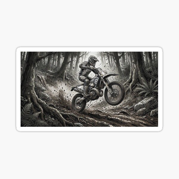 Item preview, Monochrome Enduro Dirt Bike Forest Ride designed and sold by bolayousri.
