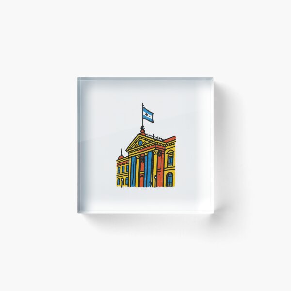 Item preview, Palacio Nacional El Salvador | Colorful Salvadoran Landmark Art designed and sold by coolcreativeco.