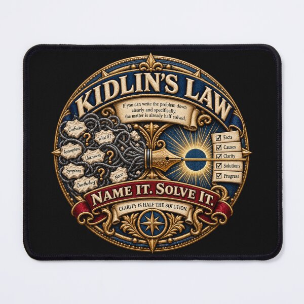 Item preview, Kidlin’s Law Problem Solving Embroidered Motivation Design designed and sold by Emoji Emblems.