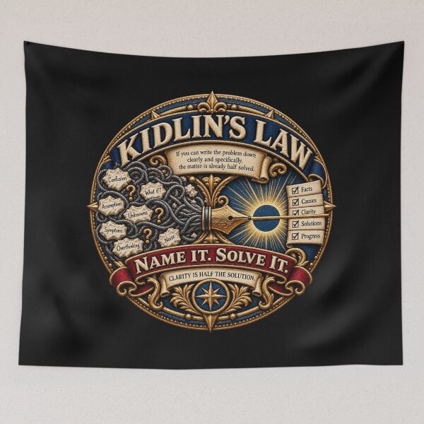 Item preview, Kidlin’s Law Problem Solving Embroidered Motivation Design designed and sold by Emoji Emblems.