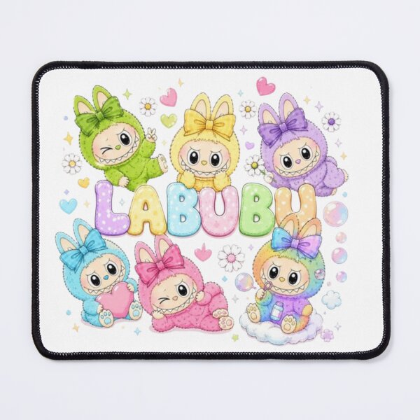 Item preview, agical Pastel Labubu Squad Floating Art designed and sold by AesthinkArt.