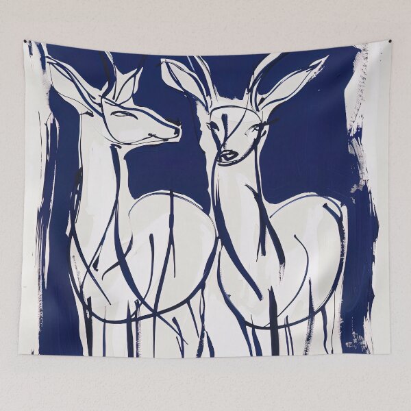 Item preview, deer - Blue Abstract Art designed and sold by shadow-bloom.