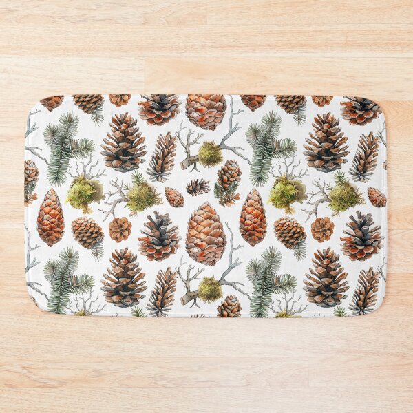 Item preview, Watercolor Woodland Pine Cones and Moss designed and sold by NTGUILTY.