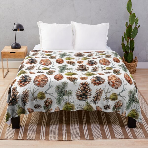 Item preview, Watercolor Woodland Pine Cones and Moss designed and sold by NTGUILTY.