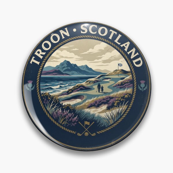 Item preview, Troon Scotland Links Golf Ayrshire Coastline Vintage Travel designed and sold by Loom on the Loch.