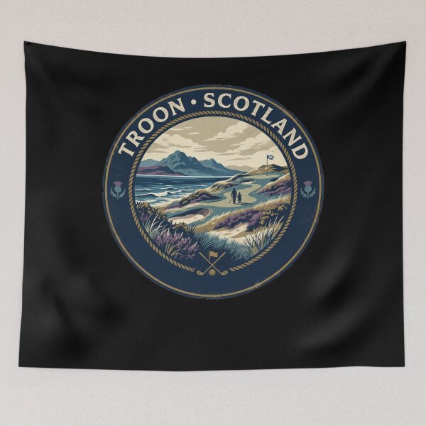 Item preview, Troon Scotland Links Golf Ayrshire Coastline Vintage Travel designed and sold by Loom on the Loch.