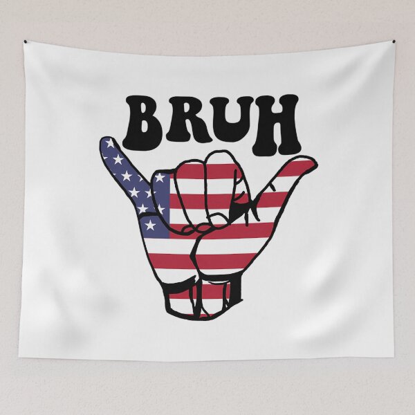 Item preview, Bruh Flag - Brothers (Bro) American Flag - Good Vibes Shaka designed and sold by shopbatknitcra.
