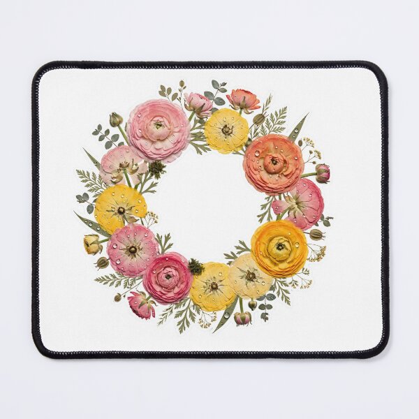 Item preview, Ranunculus Wreath Pressed Flower Botanical designed and sold by RareBotanical .