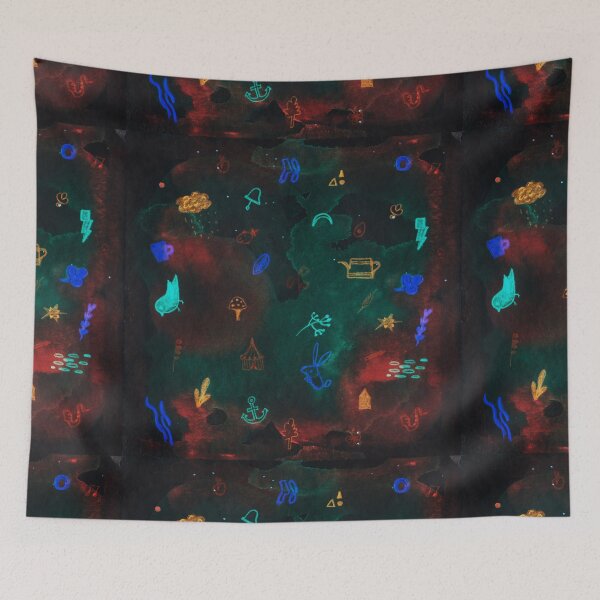 Item preview, Neon color abstract doodle designed and sold by Qualali Studio.