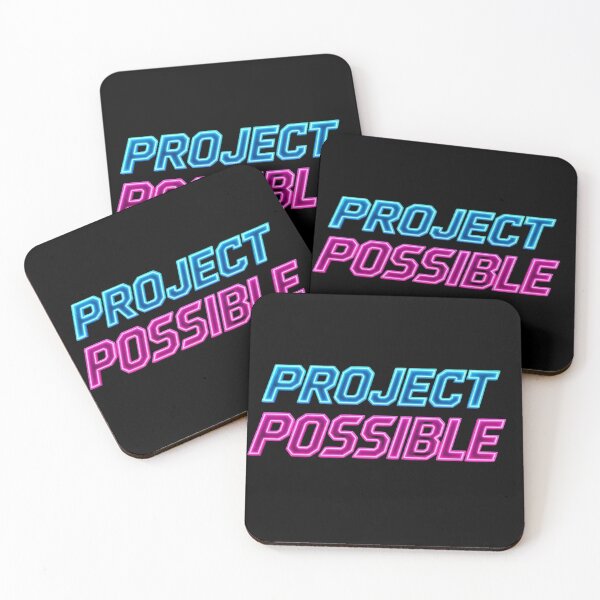 Item preview, Project Possible Neon Motivation Futuristic Typography designed and sold by ExploreAura Studio.
