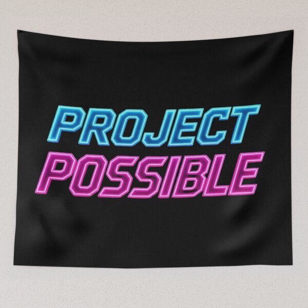 Item preview, Project Possible Neon Motivation Futuristic Typography designed and sold by ExploreAura Studio.