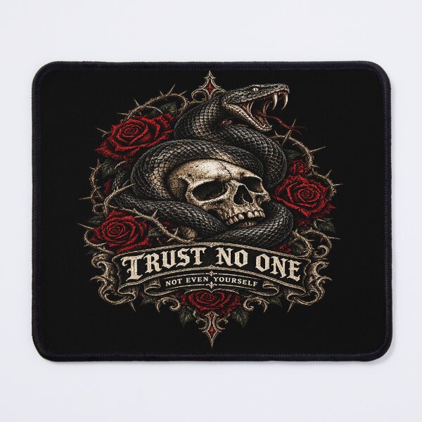 Item preview, Trust No One Not Even Yourself Gothic Snake Skull Roses designed and sold by TheInkRaven.