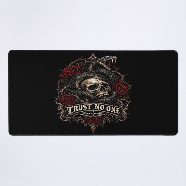 Item preview, Trust No One Not Even Yourself Gothic Snake Skull Roses designed and sold by TheInkRaven.