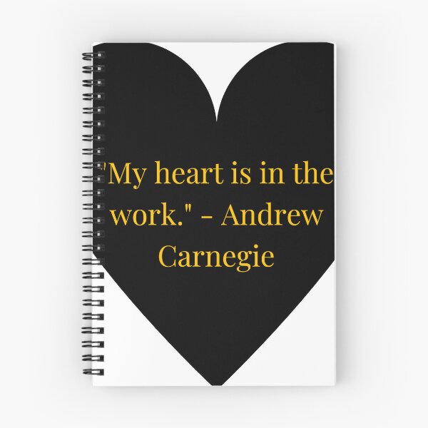Item preview, Andrew Carnegie Quote – Gold Text Black Heart designed and sold by TheIconSmith.