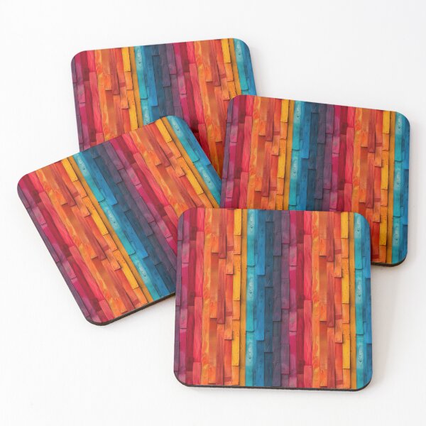 Item preview, Patrón de tablones de madera pintados con vibrantes colores del arcoíris designed and sold by NTGUILTY.