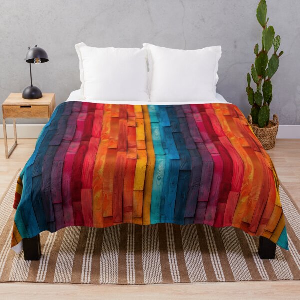 Item preview, Vibrant Rainbow Painted Wood Planks Pattern designed and sold by NTGUILTY.
