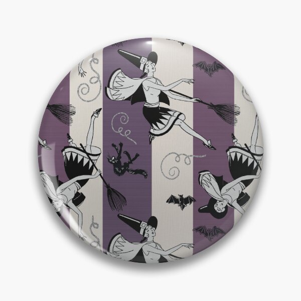 Item preview, Vintage Halloween Witch on Broomstick Pattern designed and sold by AKateWillett.