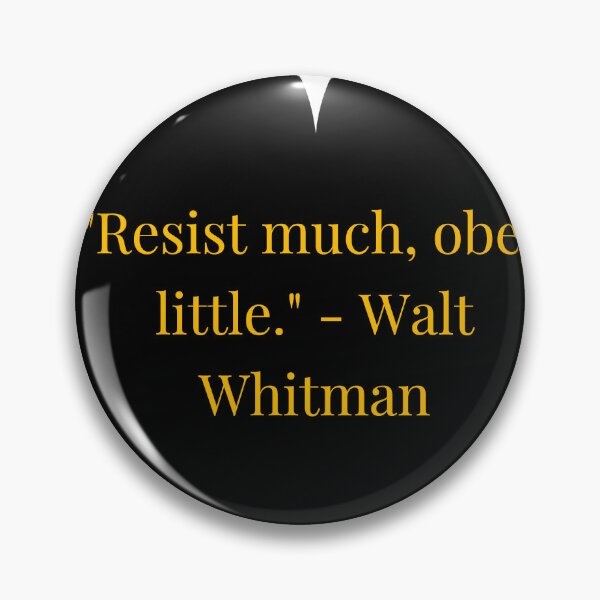 Item preview, Walt Whitman Quote – Gold Text Black Heart designed and sold by TheIconSmith.
