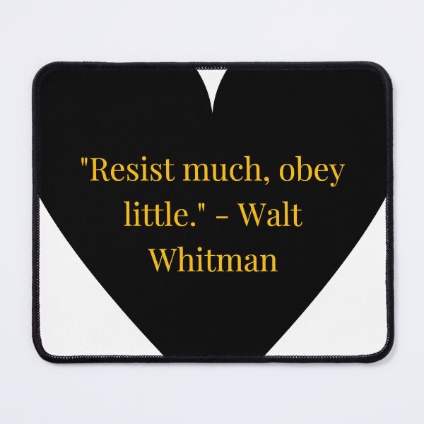 Item preview, Walt Whitman Quote – Gold Text Black Heart designed and sold by TheIconSmith.
