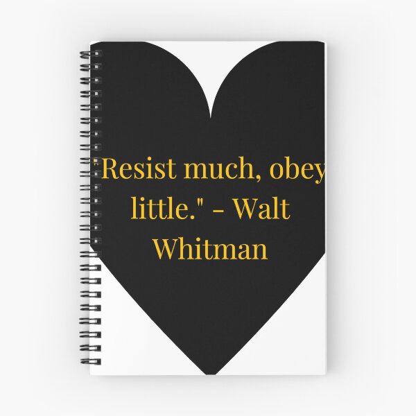 Item preview, Walt Whitman Quote – Gold Text Black Heart designed and sold by TheIconSmith.