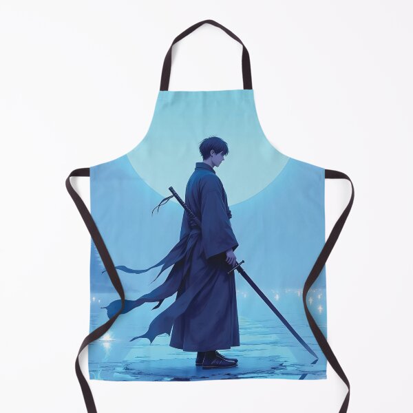 Item preview, Lonely Samurai Under Blue Moonlit Frozen Lake Anime Art designed and sold by PIXeez⭐️⭐️⭐️⭐️⭐️.
