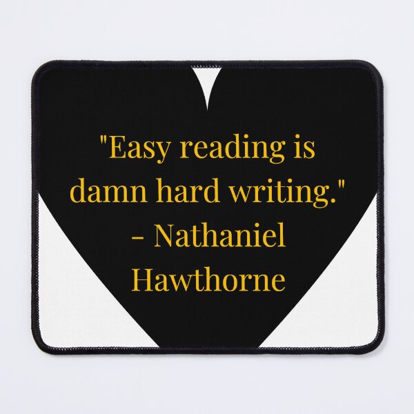 Item preview, Nathaniel Hawthorne Quote – Gold Text Black Heart designed and sold by TheIconSmith.