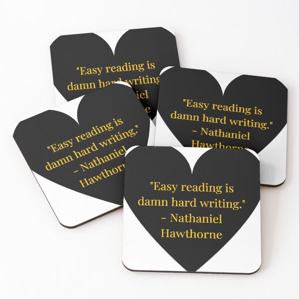 Item preview, Nathaniel Hawthorne Quote – Gold Text Black Heart designed and sold by TheIconSmith.