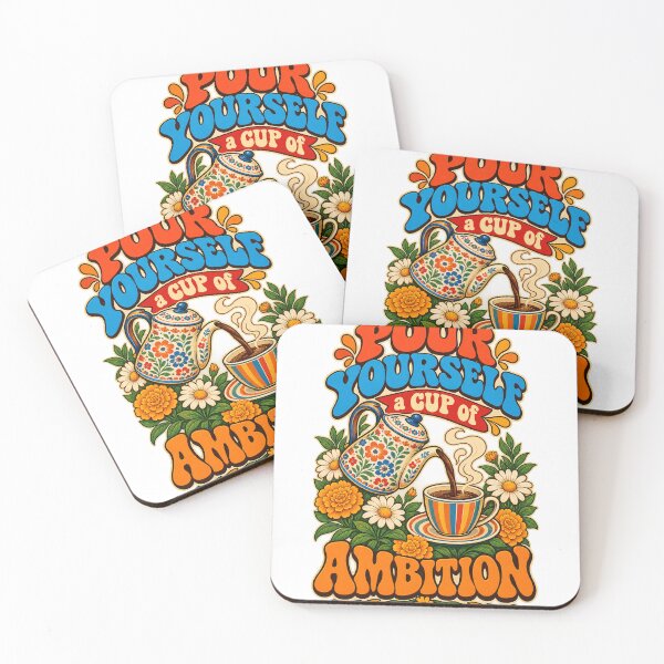 Item preview, Pour Yourself A Cup Of Ambition 70s Retro Coffee Lover Daisy Flower Graphic designed and sold by PixelForge Studio2.