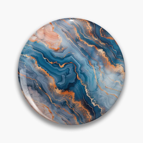 Item preview, Elegant Blue Peach and Copper Marble Fluid Pattern designed and sold by NTGUILTY.