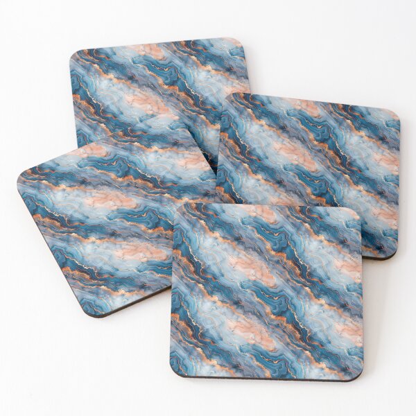 Item preview, Elegant Blue Peach and Copper Marble Fluid Pattern designed and sold by NTGUILTY.