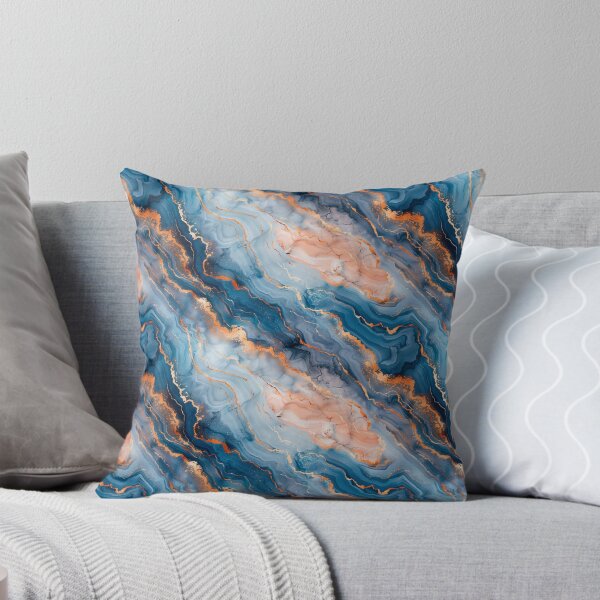 Item preview, Elegant Blue Peach and Copper Marble Fluid Pattern designed and sold by NTGUILTY.