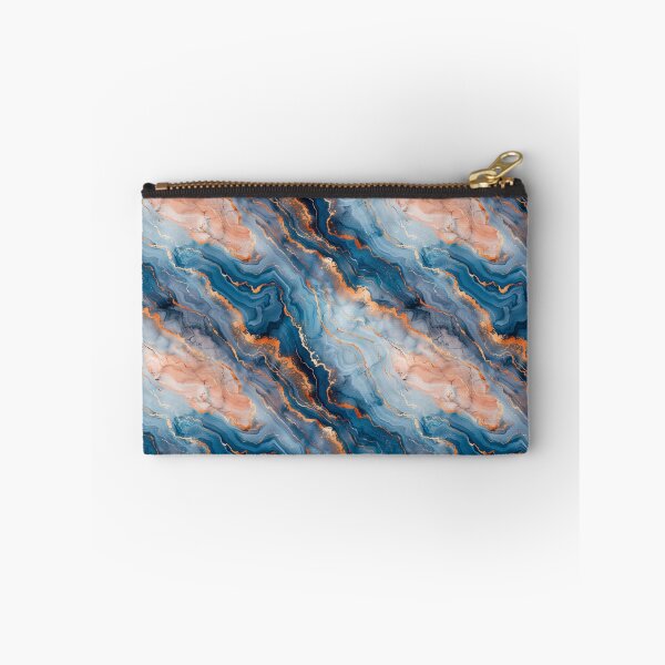 Item preview, Elegant Blue Peach and Copper Marble Fluid Pattern designed and sold by NTGUILTY.
