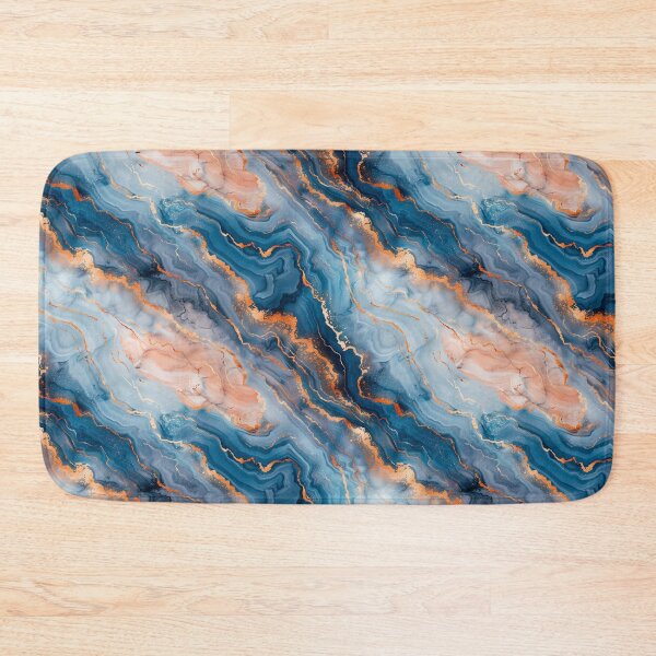 Item preview, Elegant Blue Peach and Copper Marble Fluid Pattern designed and sold by NTGUILTY.