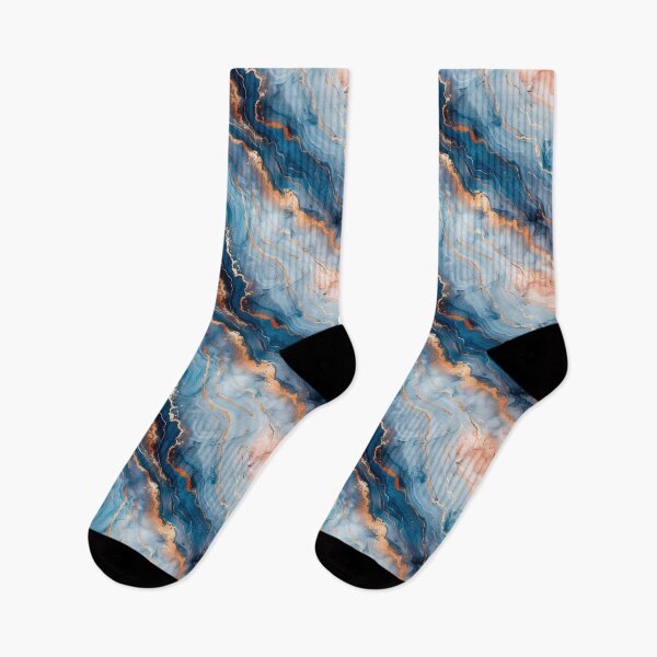 Item preview, Elegant Blue Peach and Copper Marble Fluid Pattern designed and sold by NTGUILTY.
