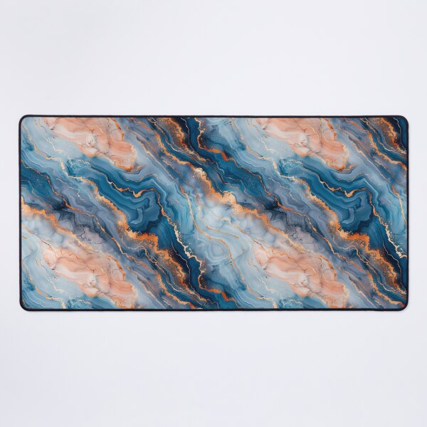 Item preview, Elegant Blue Peach and Copper Marble Fluid Pattern designed and sold by NTGUILTY.
