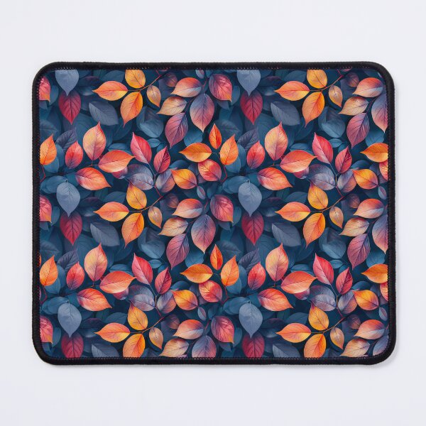Item preview, Vibrant Autumn Leaves and Dark Blue Botanical Pattern designed and sold by NTGUILTY.