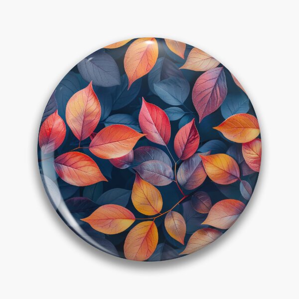 Item preview, Vibrant Autumn Leaves and Dark Blue Botanical Pattern designed and sold by NTGUILTY.