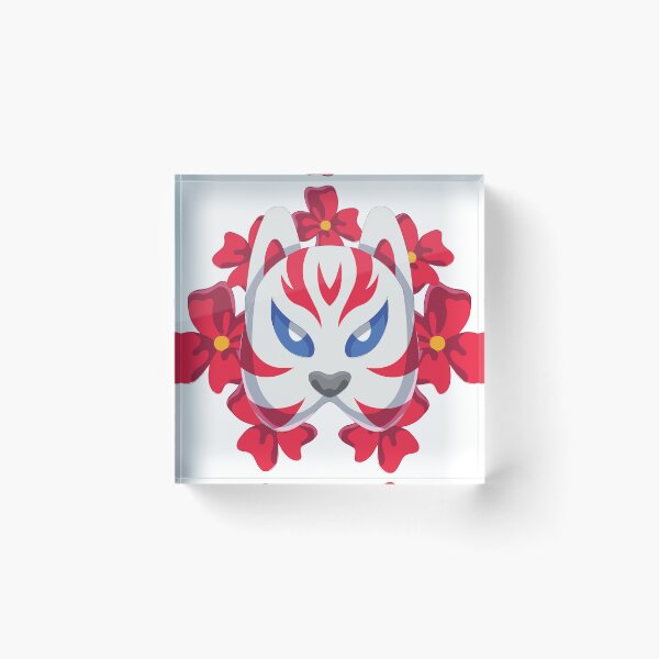 Item preview, Floral Japanese Kitsune Mask Fox Anime Art designed and sold by PIXeez⭐️⭐️⭐️⭐️⭐️.