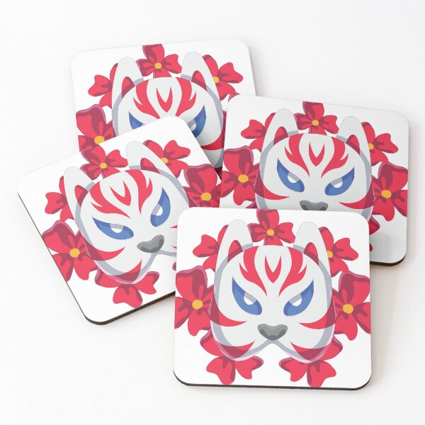Item preview, Floral Japanese Kitsune Mask Fox Anime Art designed and sold by PIXeez⭐️⭐️⭐️⭐️⭐️.